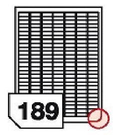 Self-adhesive labels,rounded corners for all types of printers - 189 labels on a sheet