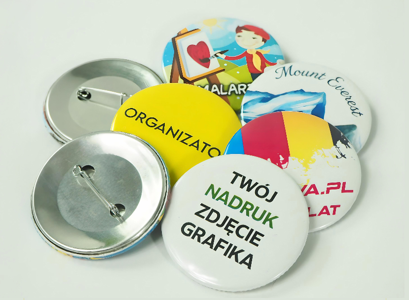 Elements for making pin badges with safety pins