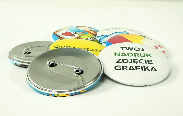 Elements for making pin badges with safety pins