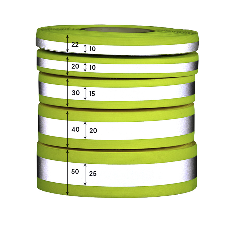Reflective fluorescent tape for sewing in