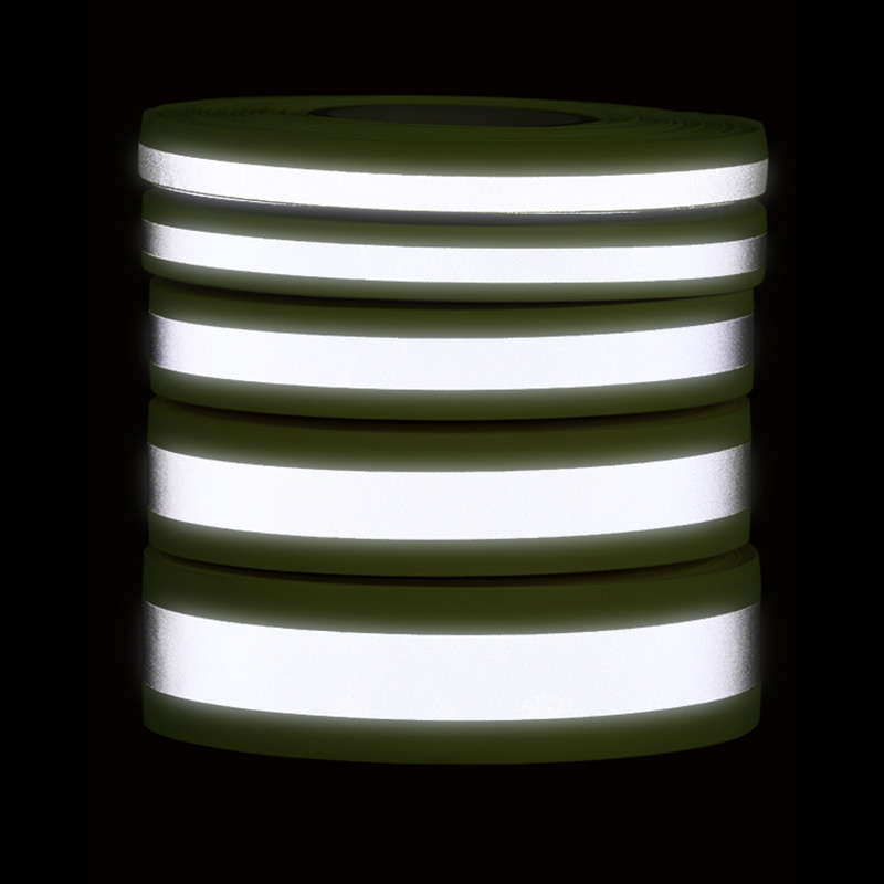 Reflective fluorescent tape for sewing in