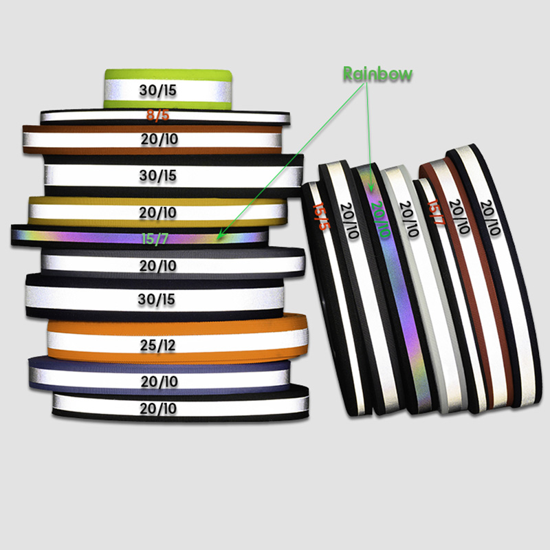 Grosgrain Tape with Reflective Stripe for Sewing